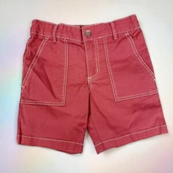 NWT Jacadi 🩳 Mauve Red Boys Cargo Shorts - Picture 1 of 4